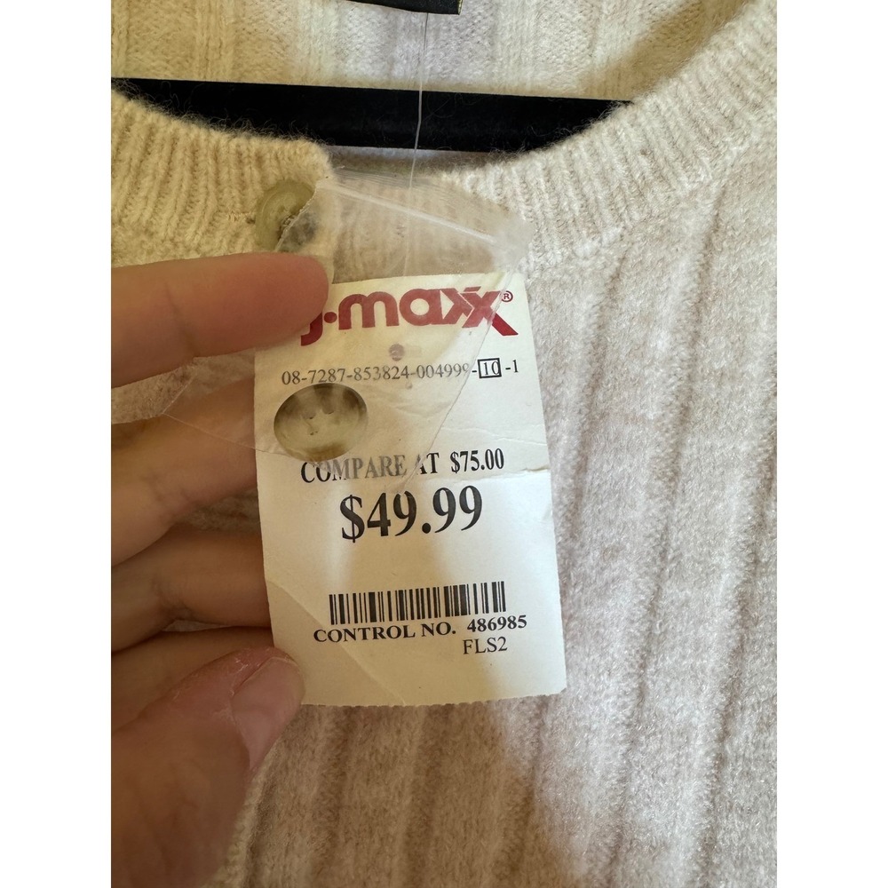 NEW House of Harlow 1960 Sweater Dress Cardigan 2 Piece Set‎ Ribbed Knit Beige M - Picture 6 of 15